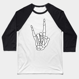 Rock n' Roll Skeleton Hand Baseball T-Shirt